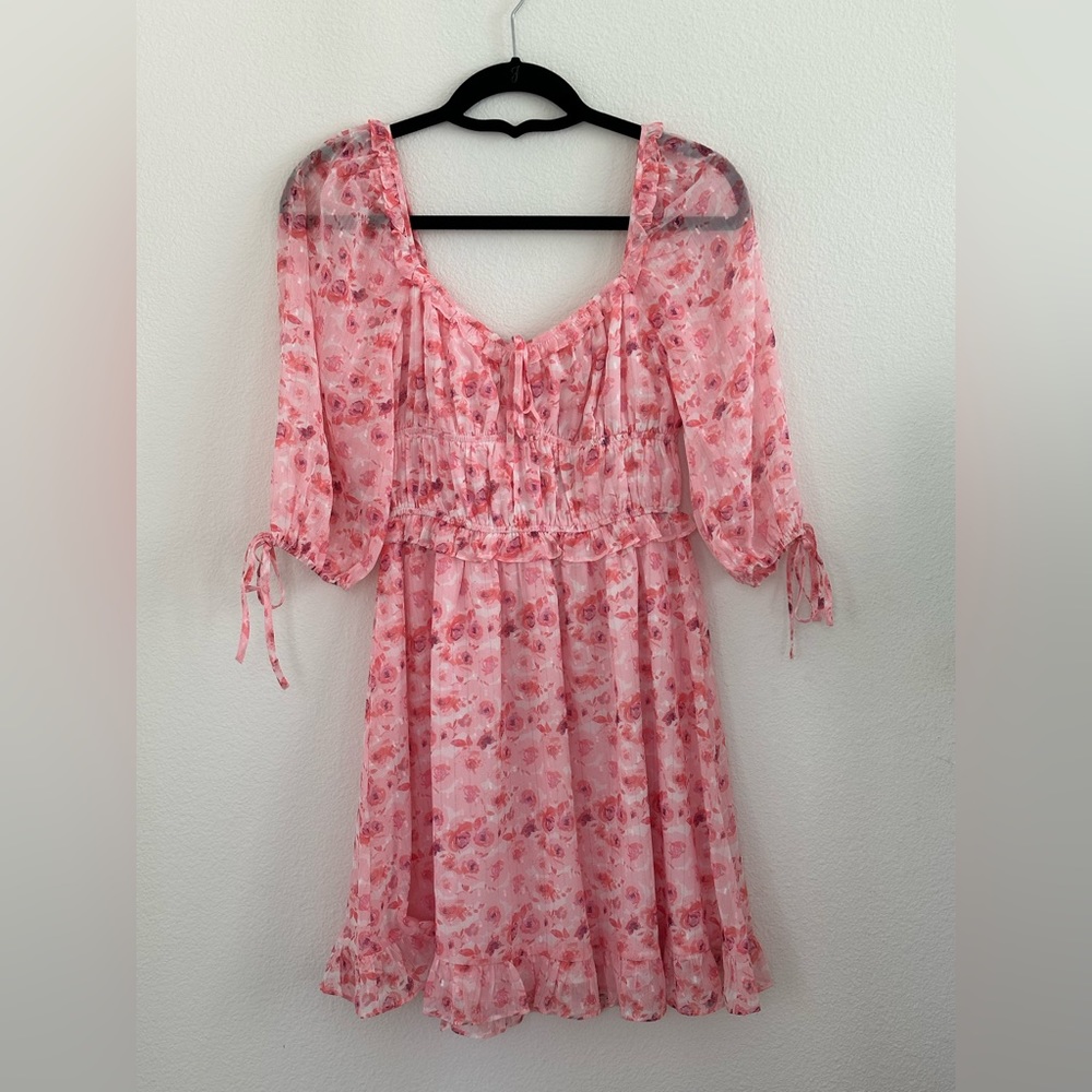 NWT Storia Shakespeare Roses Floral Romance Ruffle Mini ShabbyChic Peasant Dress